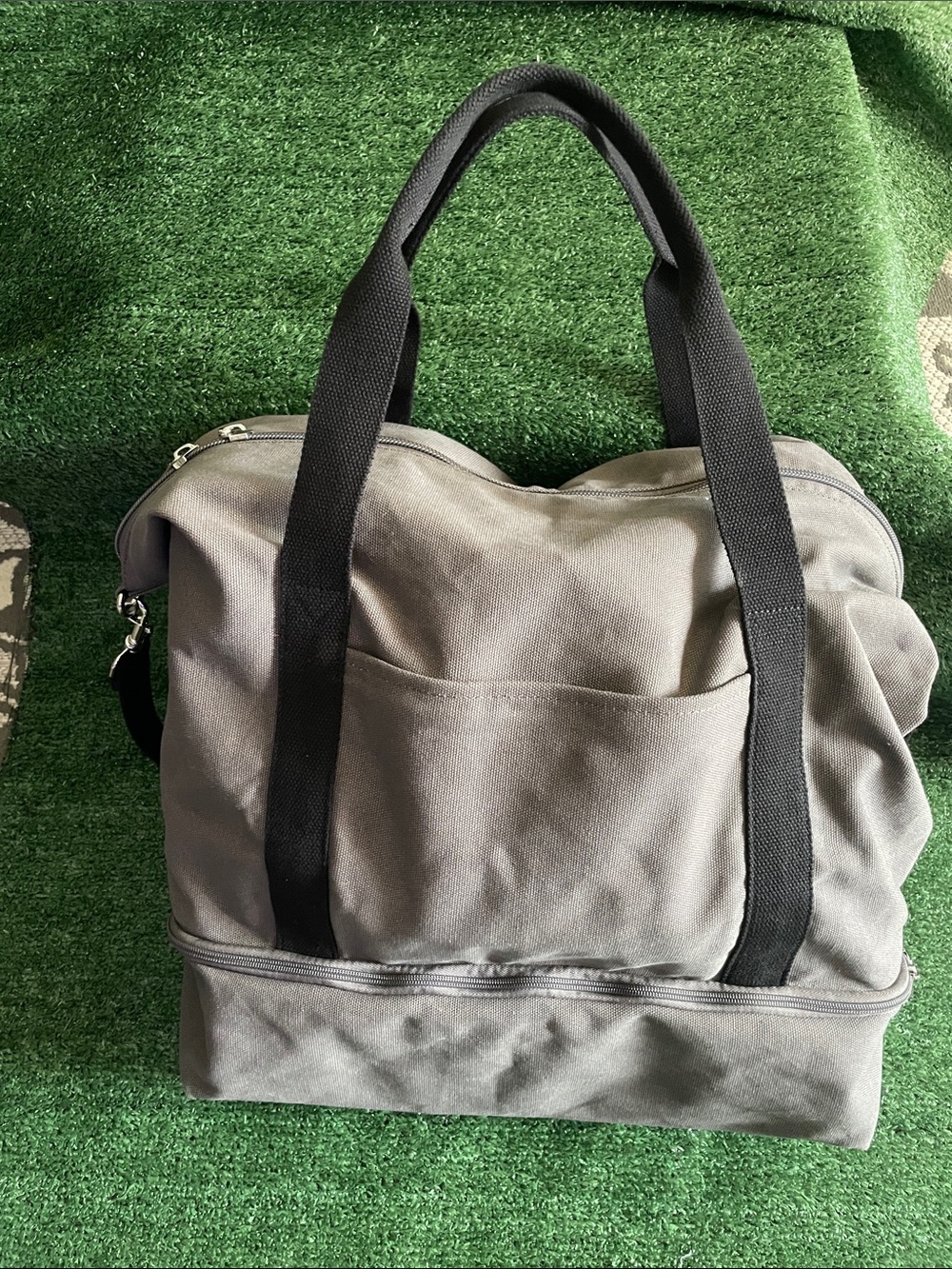 LO & SONS Catalina Deluxe Large Gray Tote Weekender Travel Bag Canvas Carry All
